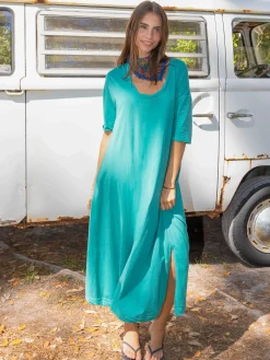All Day Tee Dress - Teal Cotton