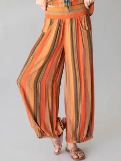 Around The Town Pant - Rust Stripes