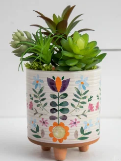 Artisan Planter - Folk Flower
