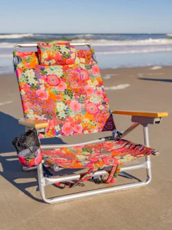 Backpack Beach Chair - Pink Painted Garden