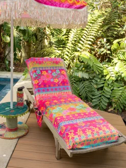 Beach Chair Towel u0026 Tote - Pink Border