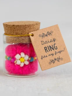 Beaded Daisy Ring - Rainbow