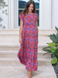 Berkley Maxi Dress - Rust Orchid Pink