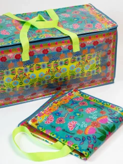 Better Than A Box Packing Tote Set - Teal Borders