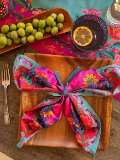 Bohemian Bungalow Napkins, Set of 4 - Blue Borders