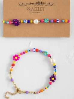 Boho Beaded Daisy u0026 Pearl Bracelet