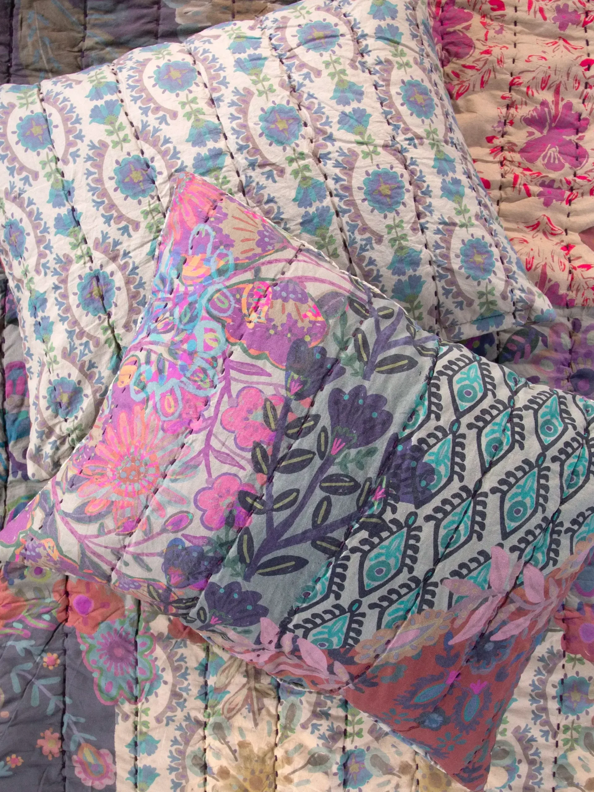 Bungalow Reversible Cotton Shams, Set of 2 - Luna
