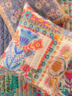 Bungalow Reversible Cotton Euro Sham - Heritage Folk Patchwork