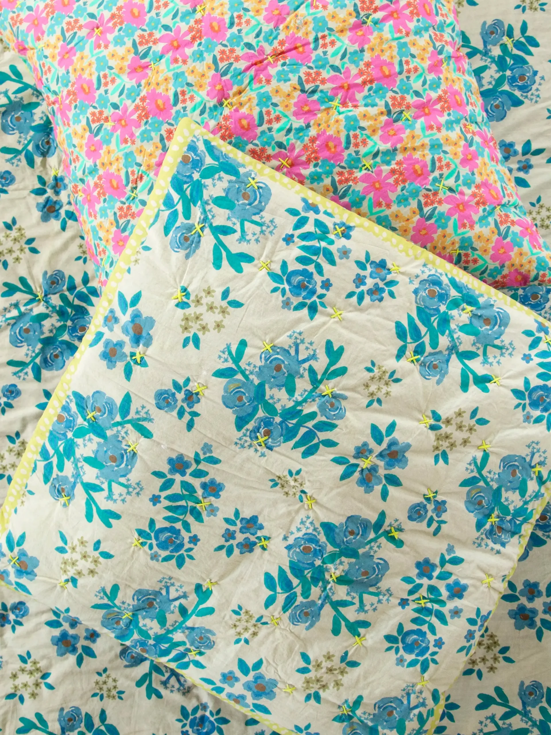 Bungalow Reversible Cotton Euro Sham - Wildflower Pop