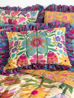 Bungalow Reversible Cotton Shams, Set of 2 - Boho Floral