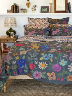 Bungalow Reversible Cotton Quilt - Boho Wildflower