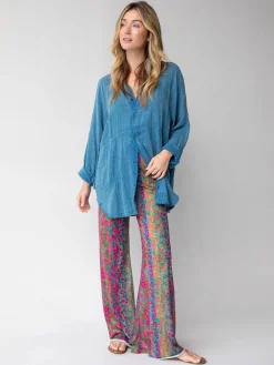 Cali Knit Flare Pant - Dark Rainbow Floral
