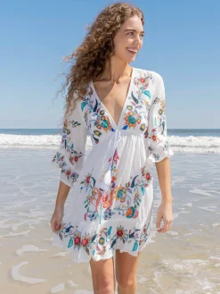 Capri Cotton Mini Dress - White