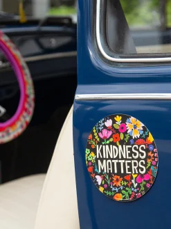 Car Magnet - Kindness Matters Black Floral