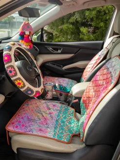 Car Seat Protector - Pink Watercolor Patchwork