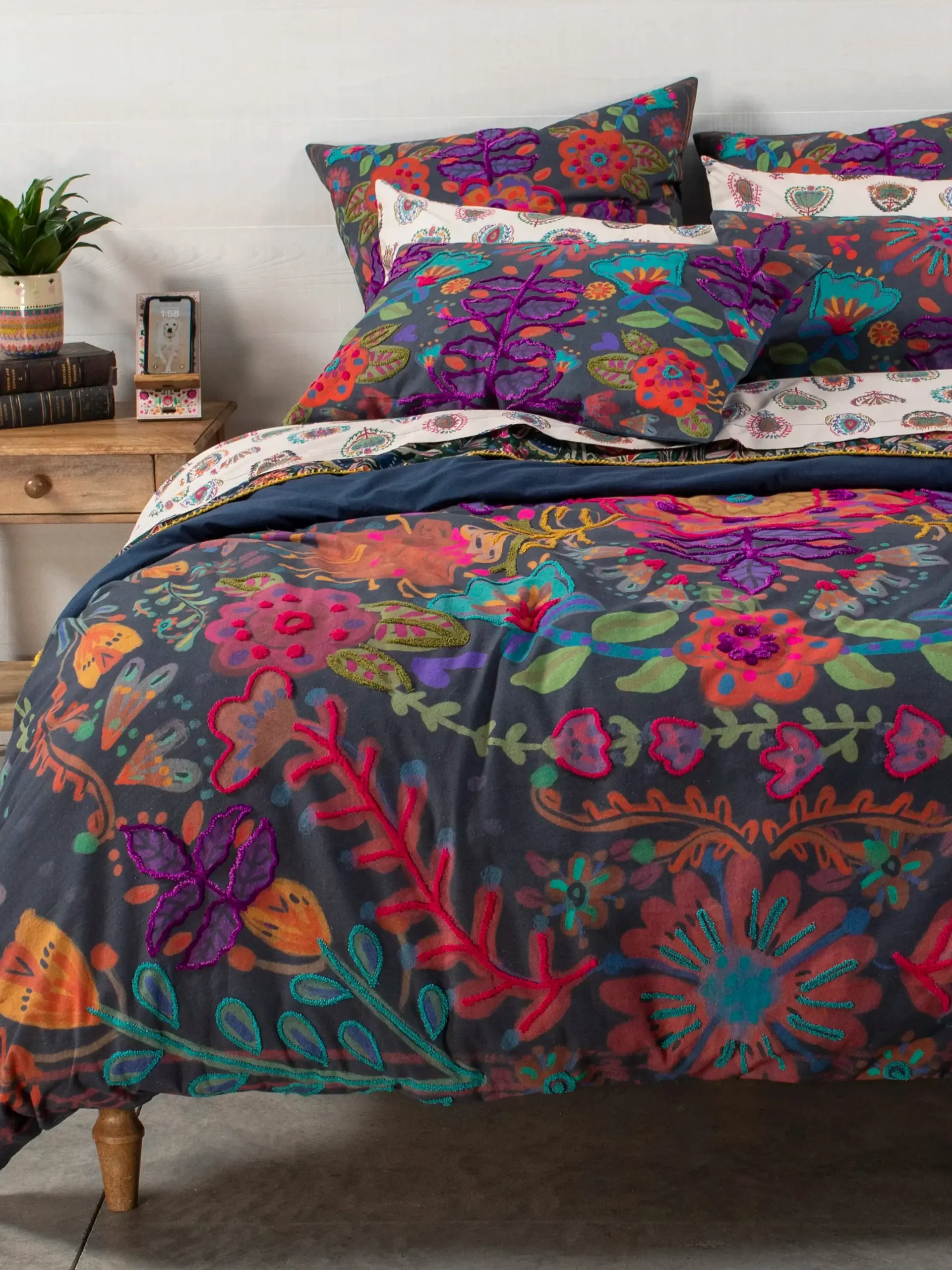 Catalina Cotton Duvet Cover - Midnight Garden