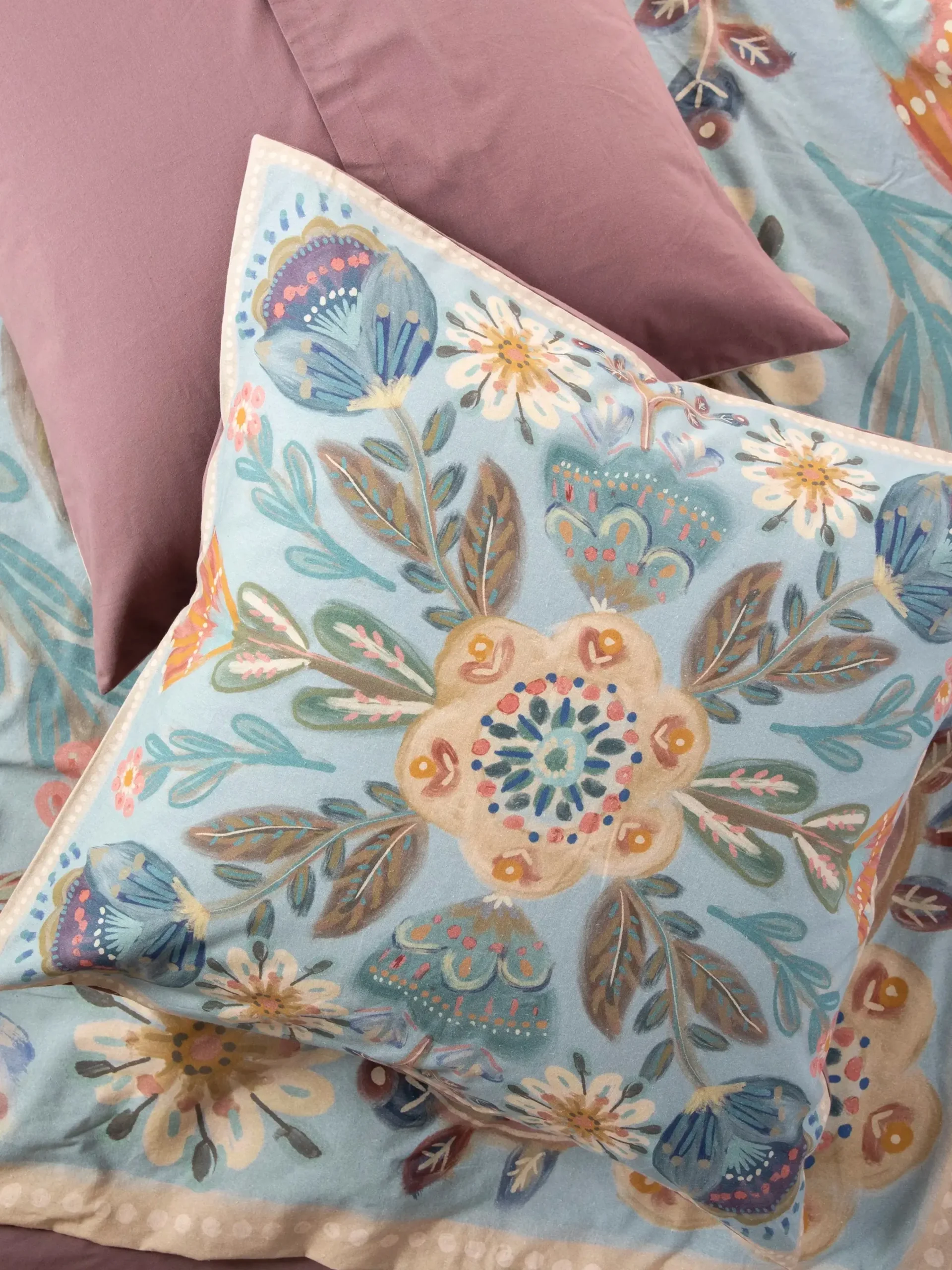 Catalina Cotton Euro Sham - Blue Mandala