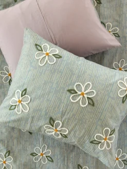 Catalina Cotton Shams, Set of 2 - Daisy Stripe