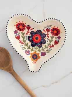 Ceramic Spoon Rest - Live Happy Heart