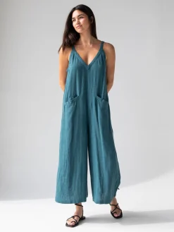Chelsea Jumpsuit - Teal Cotton