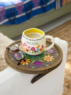 Clip On Sofa Tray Table - Folk Flower