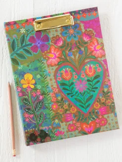 Clipfolio with Notepad - Teal Heart