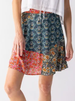 Come Together Mini Skirt - Red Teal Medallion