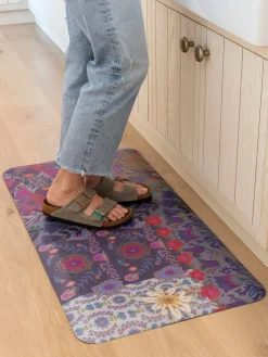 Comfy Kitchen Standing Mat - Blue Patchwork