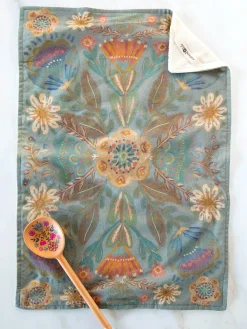 Cotton Dish Towel - Folk Flower
