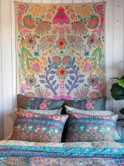 Cotton Tapestry - Cream Birds