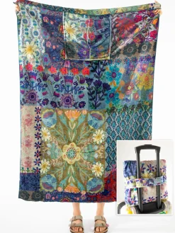 Cozy Travel Blanket - Blue Patchwork