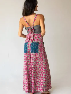 Dakota Tie Overall - Pink Puff Floral Cotton