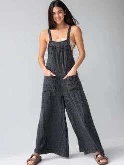 Dakota Tie Overall - Washed Black Cotton