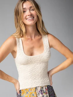 Danielle Square Neck Tank - Cream