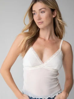 Deep V-Neck Cami - Cream