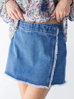 Denim Mini Skirt - Medium Wash