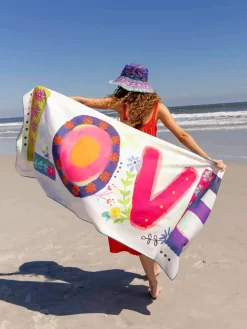 Double-Sided Microfiber Beach Towel - Love