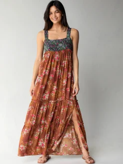 Eliza Maxi Dress - Indigo Chestnut Floral