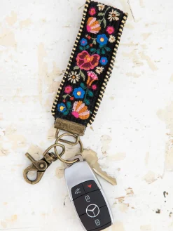 Embroidered Key Chain - Black
