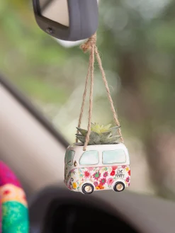 Faux Succulent Car Charm - Van