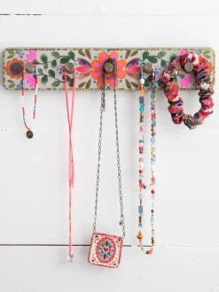 Floral Wall Hook Rack - Pink Flower