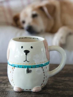 Folk Art Coffee Mug - Lucky The Dog
