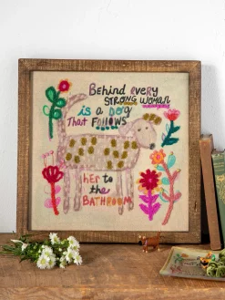 Framed Tufted Fabric Wall Art - Behind Every Strong Woman