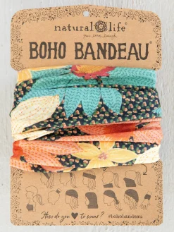 Full Boho Bandeau® Headband - Blue Coral Floral