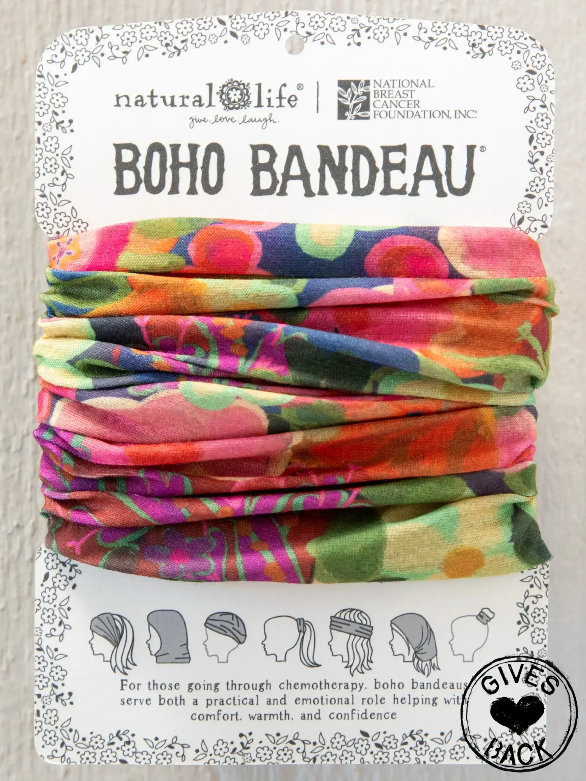 Full Boho Bandeau® Headband - Pink Painted Garden