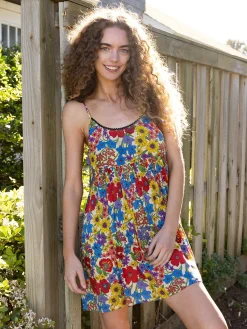 Gigi Mini Dress - Multicolored Calico Floral
