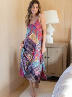Gracie Slip Maxi Dress - Boho Blooms Patchwork