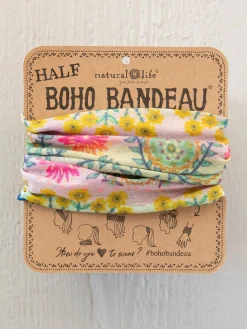Half Boho Bandeau® Headband - Mint Borders