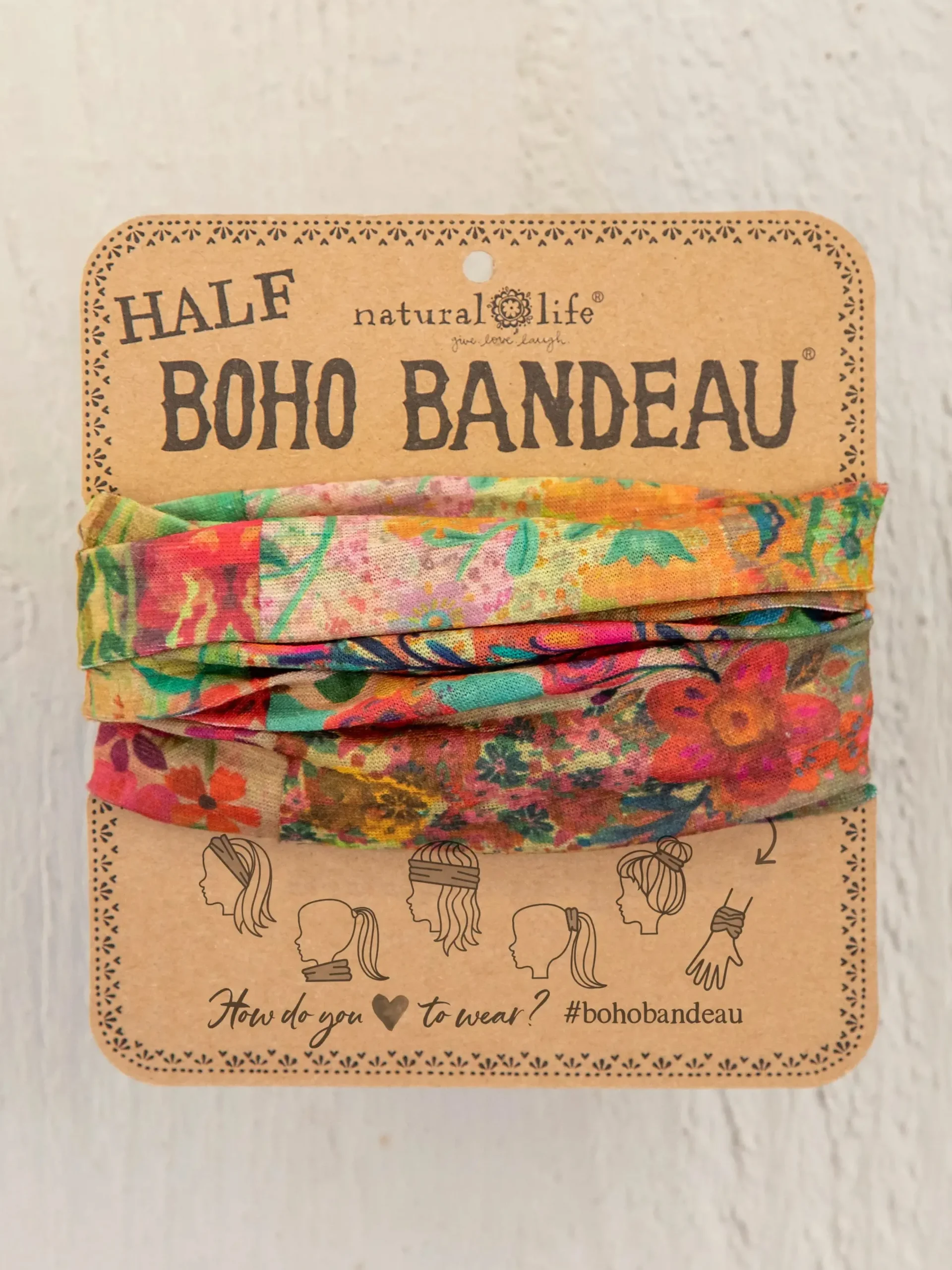 Half Boho Bandeau® Headband - Pink Patchwork
