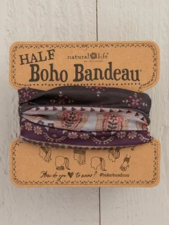 Half Boho Bandeau® Headband - Mocha Tulips